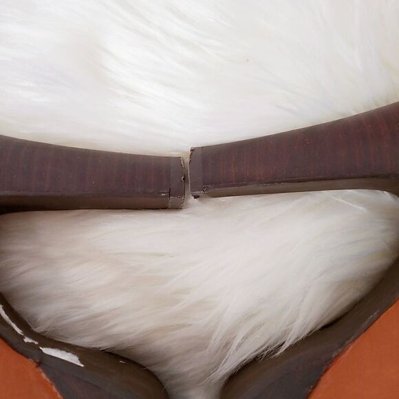 Colin Stuart Toffee and Brown Leather Heel with Brass Hardware Women's S… - Picture 6 of 8